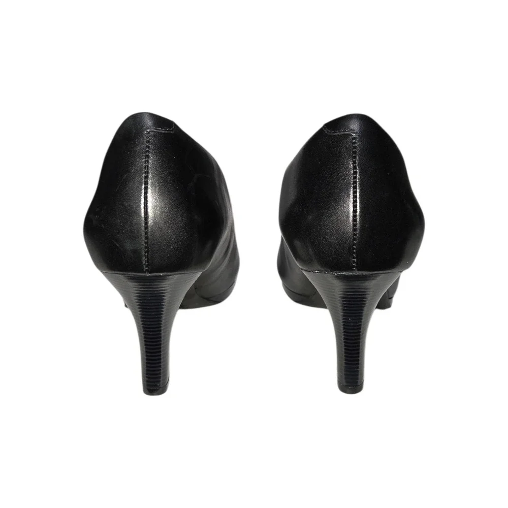 Clarks‎ Artisan Womens Black Leather Round Toe Platform Pumps Heels Size 9